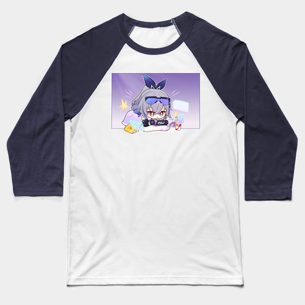 Honkai Star Rail Chibi Silver Wolf Gaming Baseball T-Shirt by HoyoStan